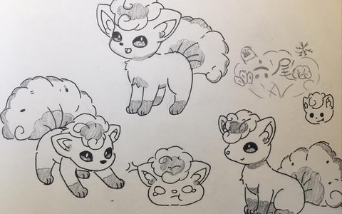 六尾神奇宝贝怎么画